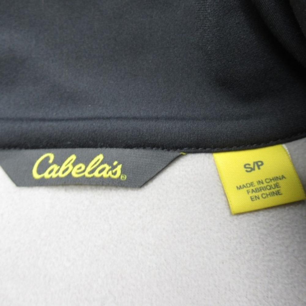 Cabelas Jacket Mens Small Green Black Tech Hiking Full Zip Pockets Sherpa Fleece - Picture 3 of 15